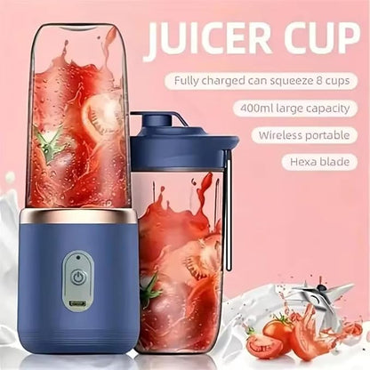 Portable Juice Cup Blender, USB Rechargeable Mini Personal Blender, Portable Smoothie Maker & Fruit Juice Mixer for Home, Travel, Office & Gym