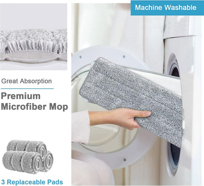 All-in-One Flat Mop with Bucket +  2 Free Pads.