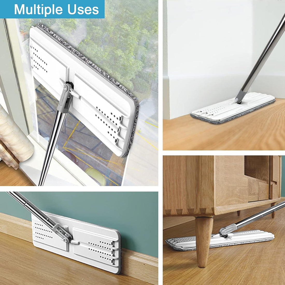 All-in-One Flat Mop with Bucket +  2 Free Pads.