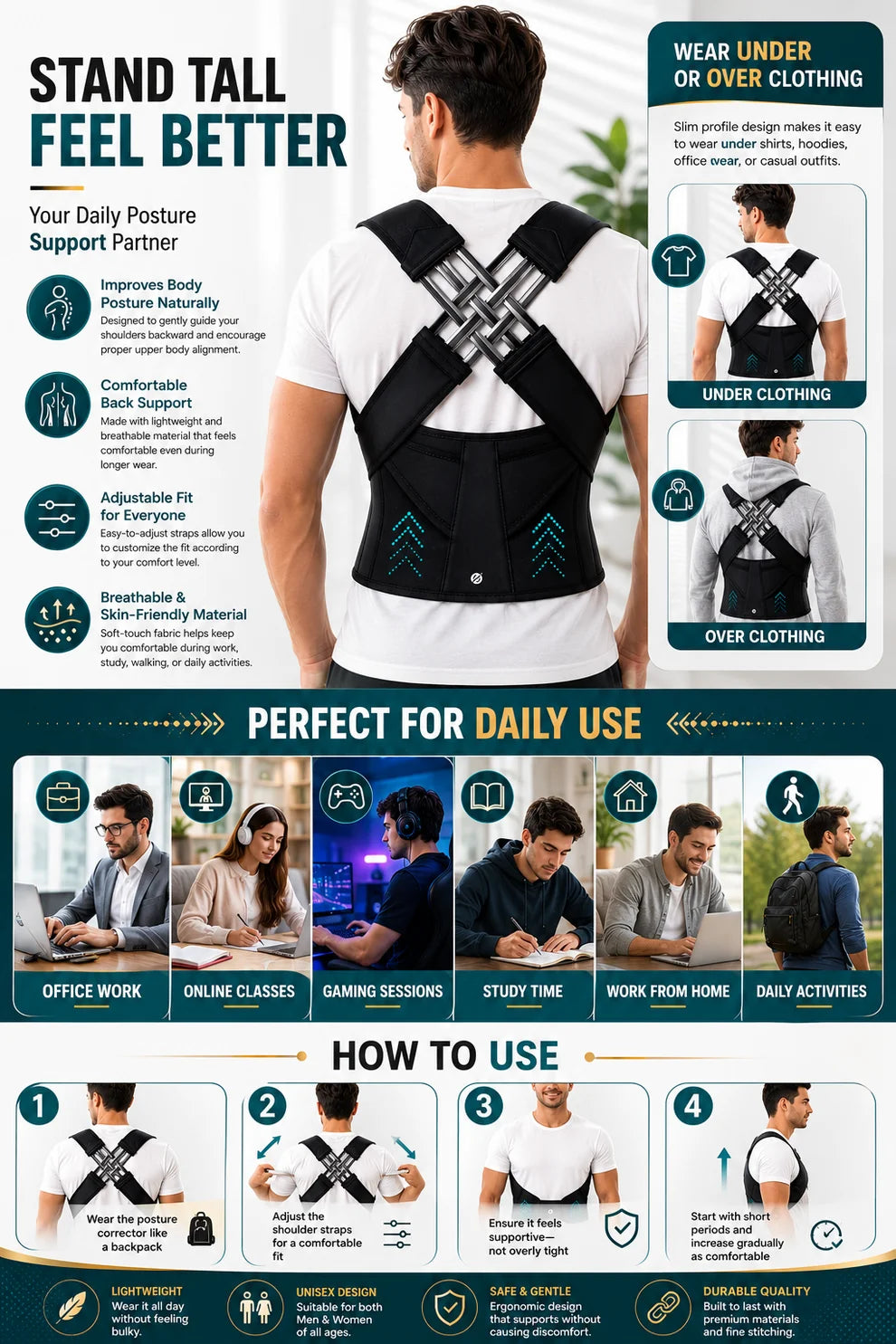 Premium Adjustable Posture Corrector