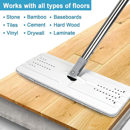 All-in-One Flat Mop with Bucket +  2 Free Pads.